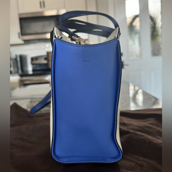 Kate Spade blue color block leather tote bag with duster bag - Picture 3 of 4